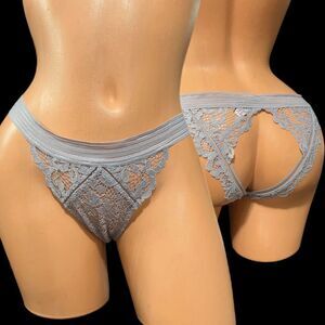 Victoria’s Secret sexy peek a boo cheekini panty gray Medium